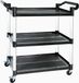 Lynix Chariot à roulettes en aluminium - 3 niveaux - Trolley - Noir-Blanc