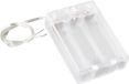 E-Ambar Interrupteur MARCHE/ARRÊT filaire pour boîte de rangement de piles transparente avec 3 piles AA 1,5 V