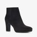 Tamaris Dames Enkellaarzen Zwart Imitatieleer Blokhak Ritssluiting 5-7 cm