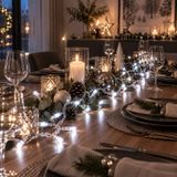 50 LED-guirlande lumineuse, couleur : blanc froid, pour usage intérieur, sur piles