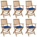 VidaXL Tuinstoel Terras Gecapitonneerde zitting Acaciahout Blauw