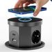 Prise escamotable - Prise de table avec chargeur sans fil 15 W - 1 USB C - Bureau - Cuisine - Multiprise de table