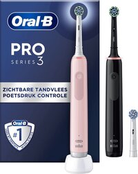 Oral-B Pro 3 3950N, zwart en roze, 2 stuks