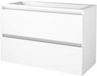 Basic Line Start 46 Badkamermeubelset - 100 x 46 cm - Greeploos - 2 Lades - Acryl Wastafel - 1 Kraangat - Ice White