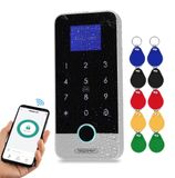 Tuya Bluetooth Fingerabdruck RFID-Schloss Zugangskontrolltastatur - Wasserdicht IP65 - Mit Farbdisplay - Inklusive 10 Schlüsselanhänger