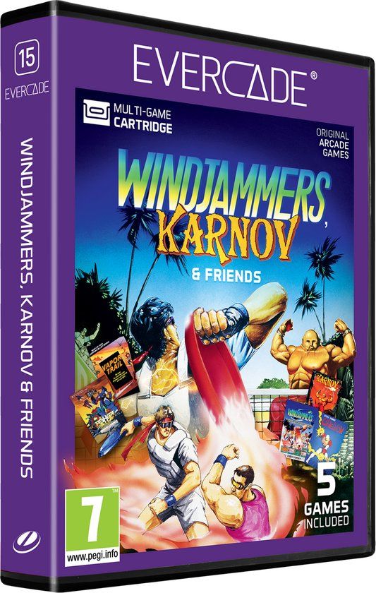 Evercade Cartridge - Windjammers, Karnov & Friends - Standard Edition