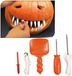 Koopman International set d'outils pour évider les citrouilles - comprend des dents de décoration et des pochoirs - Halloween - kit de découpe