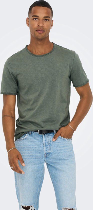 ONLY & SONS ONSBENNE LIFE LONGY T-shirt - Castor Gray - L - Men