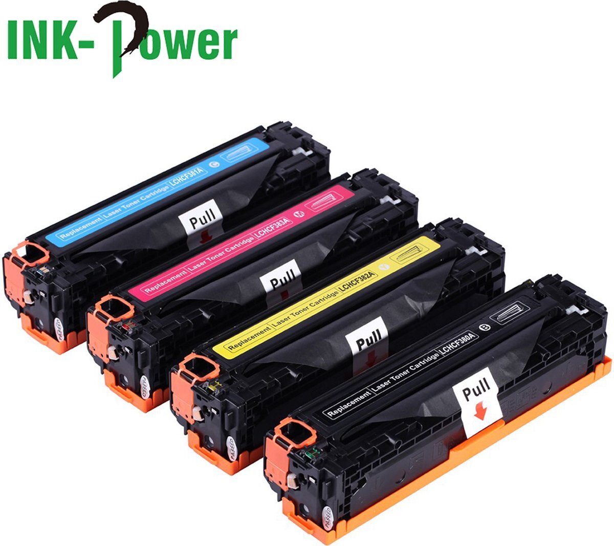 Ink Power Toner Cartridge Multipack voor HP 312A / 312X (CF-380A, CF-381A, CF-382A & CF-383A) | Geschikt voor HP Laserjet Pro MFP M476 M476dn M476dw M476nw M 476 M 476dn M 476dw M 476nw