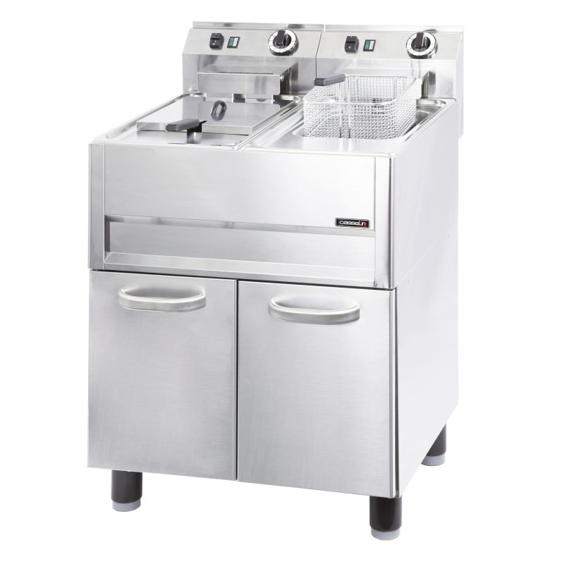 Casselin CFP132 - Double Deep Fryer - 26L - 9900W - Stainless Steel