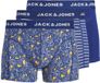Jack & Jones Heren Boxershorts Trunks JACKEVIN 3-Pack Gestreept/Bladeren Print Donkerblauw - Maat XL