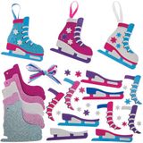 Baker Ross FN326 Schaatsen Mix en Match Decoratiesets - Set van 8, Kerst knutselen voor kinderen, Kerstdecoraties