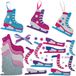 Baker Ross FN326 Schaatsen Mix en Match Decoratiesets - Set van 8, Kerst knutselen voor kinderen, Kerstdecoraties