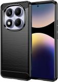 Techsuit Hoesje geschikt voor Xiaomi Redmi Note 14 Pro 4G - Carbon Silicone Back Cover - Zwart