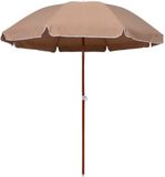 vidaXL Parasol met stalen paal 240 cm taupe
