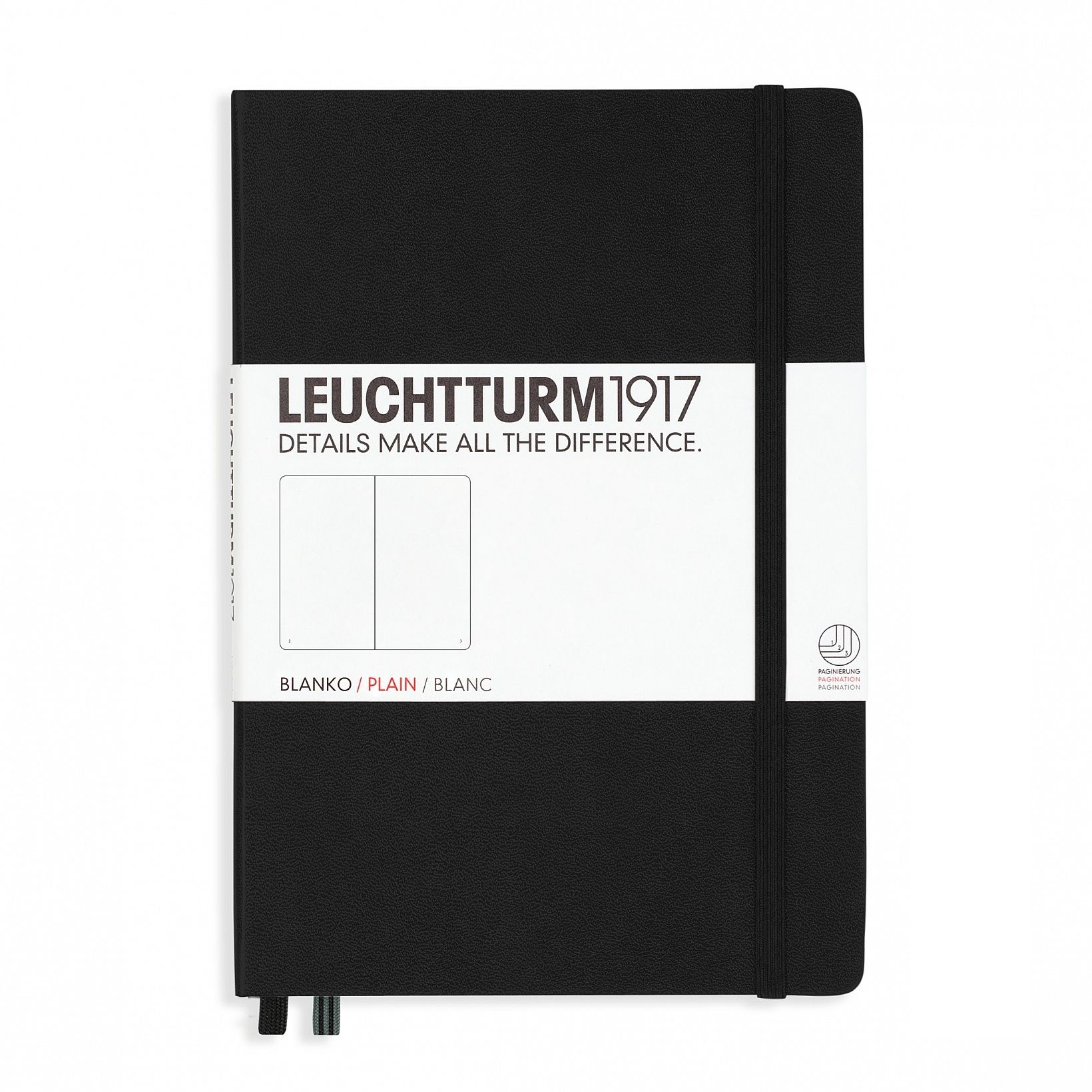 Leuchtturm Notitieboek A5 Hardcover Zwart Blanco