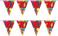Folat Leeftijd vlaggenlijn - 2x - 70 jaar - 10 meter - verjaardag feest versiering - vlaggetjes