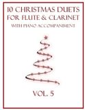 10 Libri GmbH 10 Christmas Duets for Flute and Clarinet with Piano Accompaniment