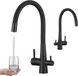 Riveco robinet de cuisine noir, avec filtre à eau et bec flexible