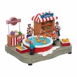 Feeric Christmas Village scène - vijver met eendjes - 22,5 cm - polyresin - met verlichting