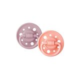 DODIE Gaia ronde fopspenen, speen voor baby's, 6-36 maanden, roze, 2 stuks
