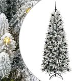 vidaXL Sapin de Noël artificiel Blanc 210 cm PVC et Plastique et Acier et PE