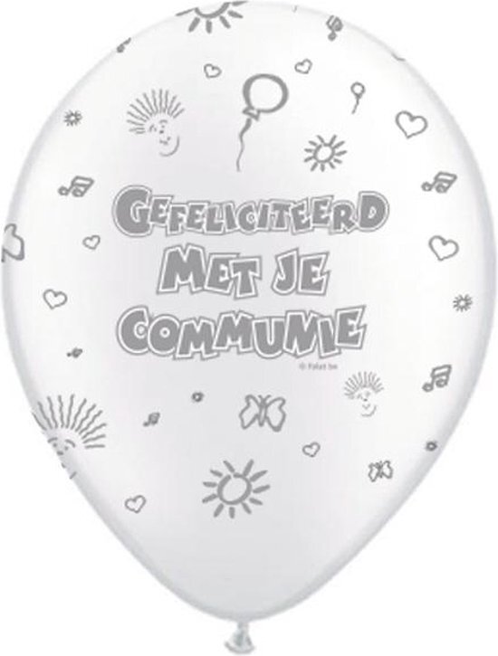 Folat Communie Ballonnen Parelwit - 30cm