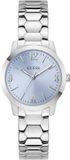 Guess Winni Quartz Analoog Horloge Zilverkleurig Kast Gemaakt Van 100% Roestvrij Staal En Een Armband Van 100% Roestvrij Staal 34 GW1028L1, GW1028L2
