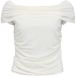 Object Off-shoulder top Ruches Cloud Dancer1 XL
