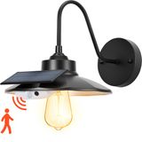 Vevor Lampe solaire à col de cygne 350 Lm, 3 modes d'éclairage et détecteur de mouvement, Noir