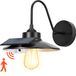 Vevor Lampe solaire à col de cygne 350 Lm, 3 modes d'éclairage et détecteur de mouvement, Noir
