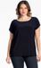Yoek T-shirt femme col rond bleu marine L