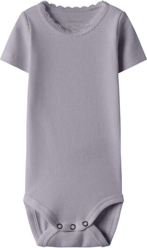 NAME IT NBFKAB SS BODY NOOS Baby Bodies Lavender Gray Effen Vrouwen 57% Biologisch katoen, 38% Modal, 5% Elastaan Maat 56