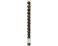 Decoris Mini kerstballen - 14x st - donkerbruin - D3 cm - kunststof