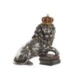 Fijalo DKD Home Decor Decoratief beeld & figuur Leeuw Zilver Hars 42 x 25 x 45 cm