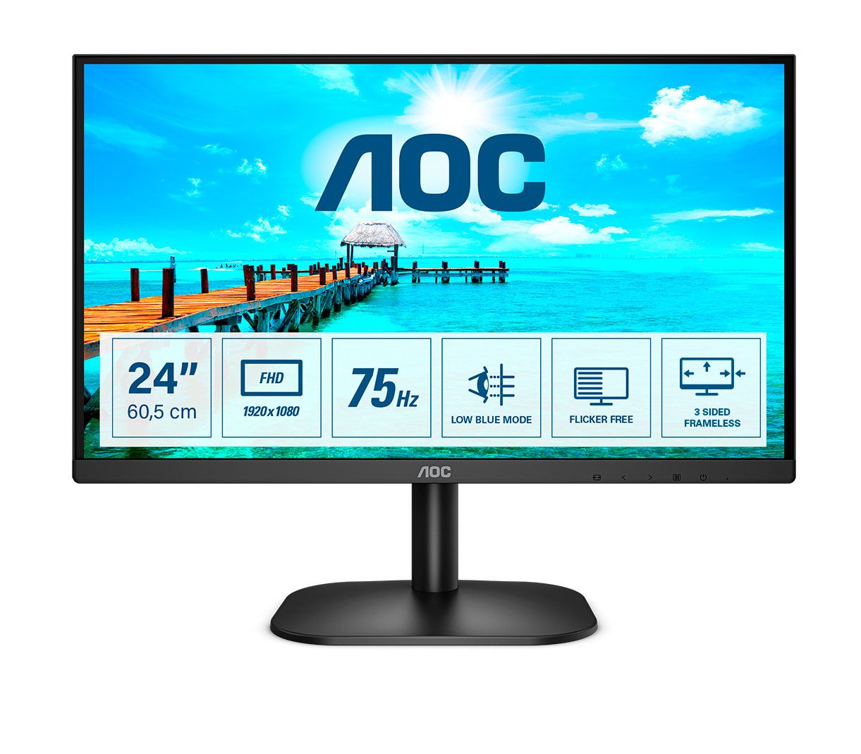 AOC 24B2XDM - 23.8 inch Full HD Monitor - VA Panel