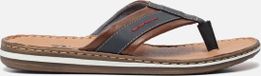 Rieker Slippers blauw Leer - Heren - Maat 44
