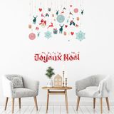 Ambiance Sticker Kerstmis Merry Christmas zelfklevende stickers Kerstmis decoratie feestjes voor slaapkamer en woonkamer decoratie Vrolijk kerstfeest - H70 x B75 cm