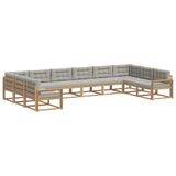 vidaXL - Buiten - bank - set - 10 - st - Wit - en - Lichtgrijs