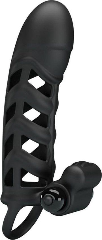Pretty Love Penis Sleeve Met Clitoris Stimulator Nr. 2 - Zwart
