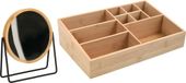 MSV Make-up organizer 9 vaks en luxe spiegel set