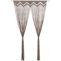 vidaXL Gordijn macramé 140x240 cm katoen taupe