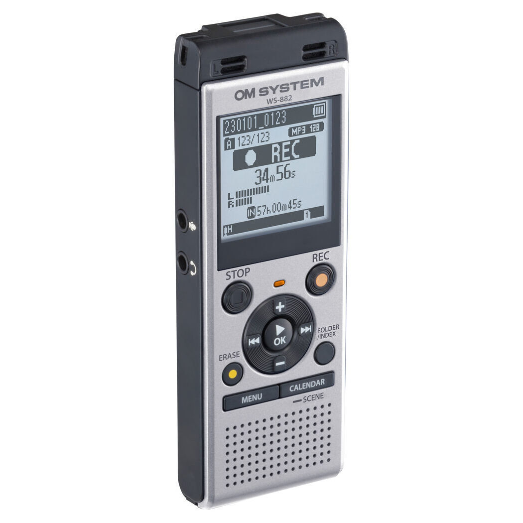 OM SYSTEM WS-882 Digital Voice Recorder Zilver