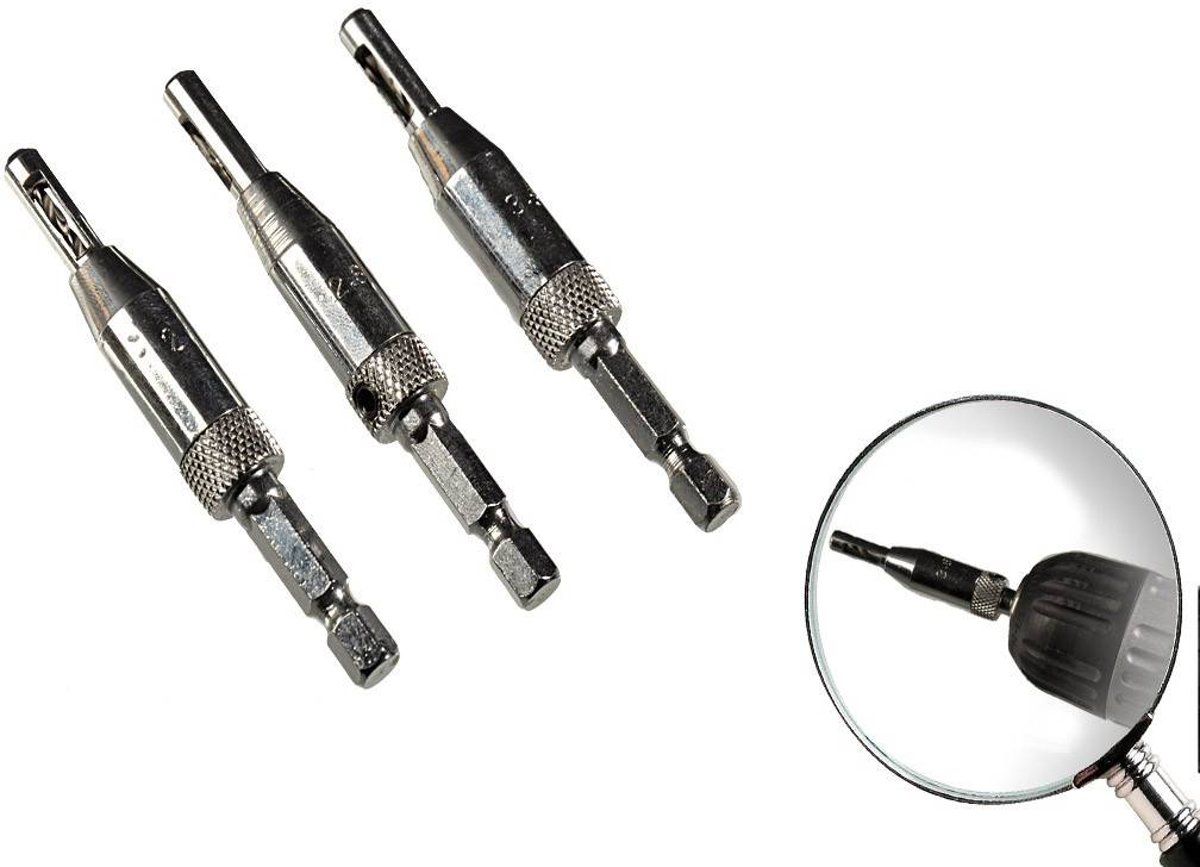 HOFFTECH Scharnier 2, 2.8, 3.6 boorset 3 delig scharnierboor centreerboor