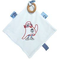 Doudou et Compagnie - Officiële Mascotte knuffel van de Olympische Spelen van Parijs 2024 - Plat knuffeldier met houten ring - Vanaf de geboorte - Voor Baby - 25x25 cm - JO2422
