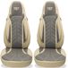 BREMER SITZBEZÜGE Autostoelhoezen voor Toyota Yaris Bj 1999-05 – Stoelhoezen voor bestuurder en passagier in Beige/Grijs