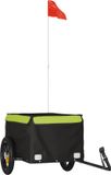 vidaXL Fietstrailer 30 kg IJzer Zwart en Groen