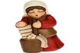 THUN - Figuur kribbe Lavandaia - kerstdecoratie huis - klassieke kerststal, rode variant - keramiek - 5,5 x 5,8 x 8 cm