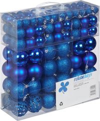 Relaxdays Kerstballen - Set van 150 - Mat, Glanzend, Glitters - Plastic - ∅ 3, 4, 6 cm - Bruin