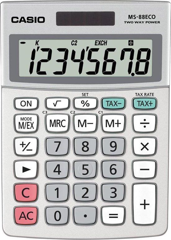 Casio MS-88 - Bureaurekenmachine - Zilver